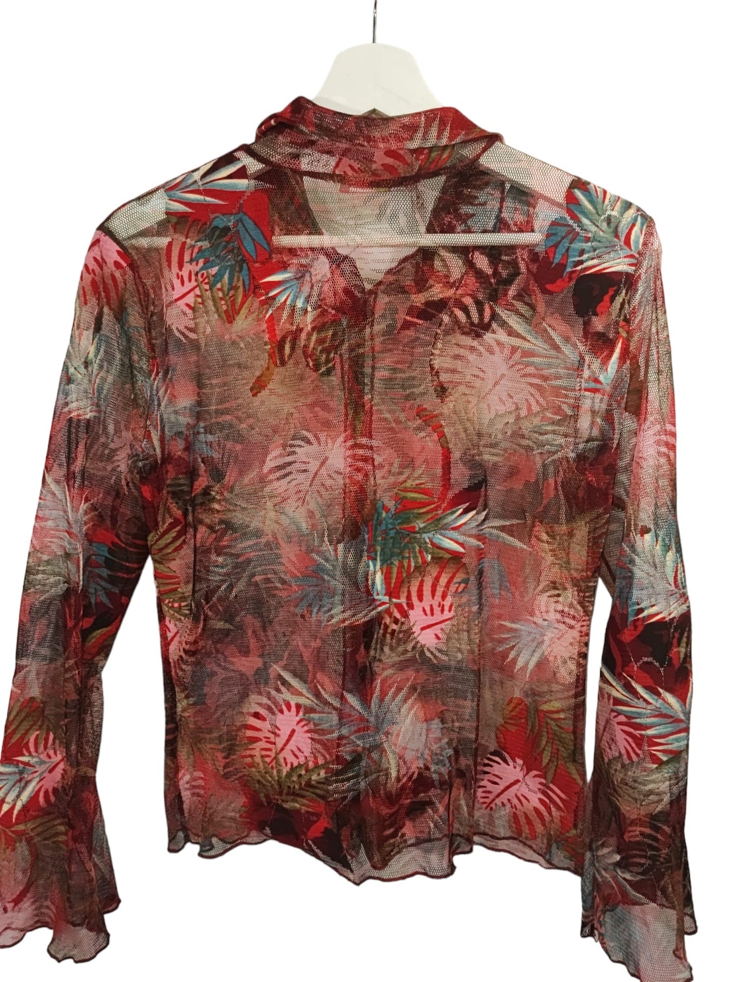 Chemise rouge vintage transparente