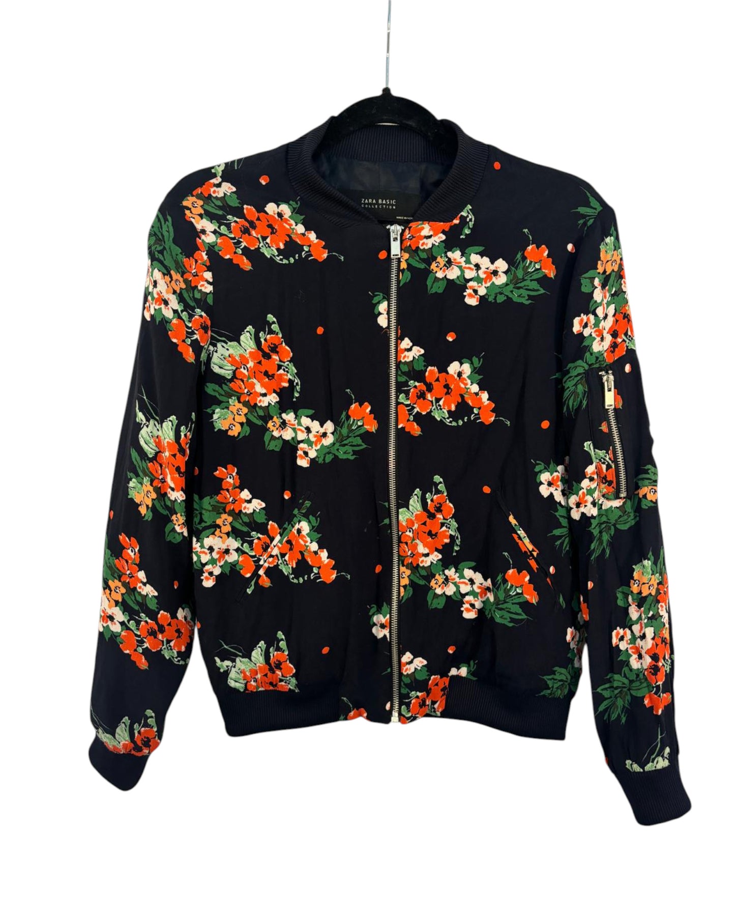 Bomber veste fleuri vintage marque Zara