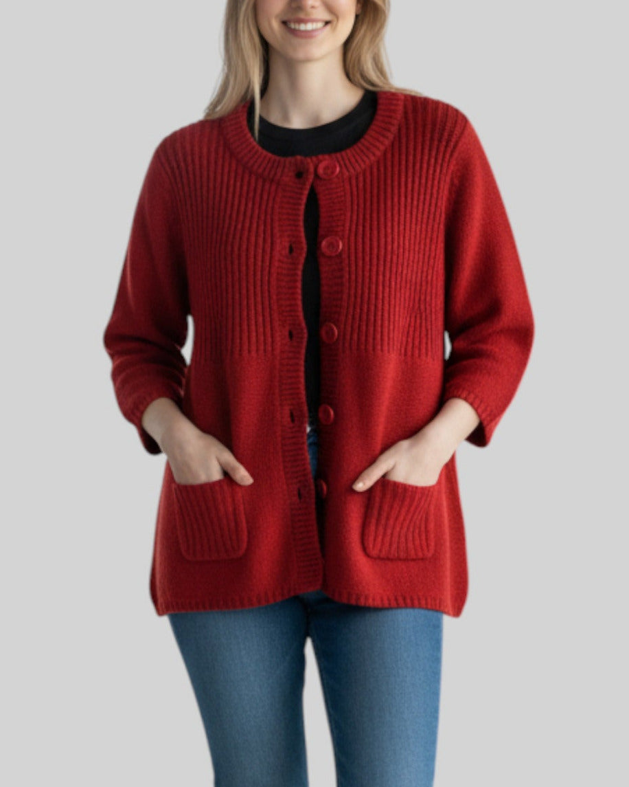 Cardigan Damart rouge