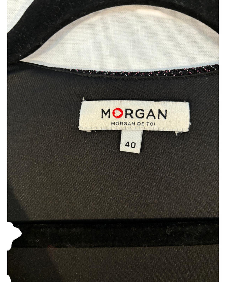 Robe de soirée Morgan noire et bordeaux – taille 38 – seconde main femme – photo 4