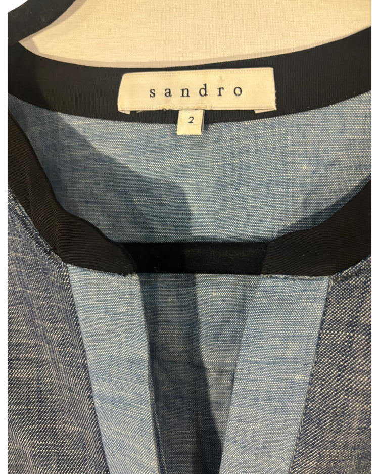 Blouse sandro bleu jean – taille 38/40 – seconde main femme – photo 6