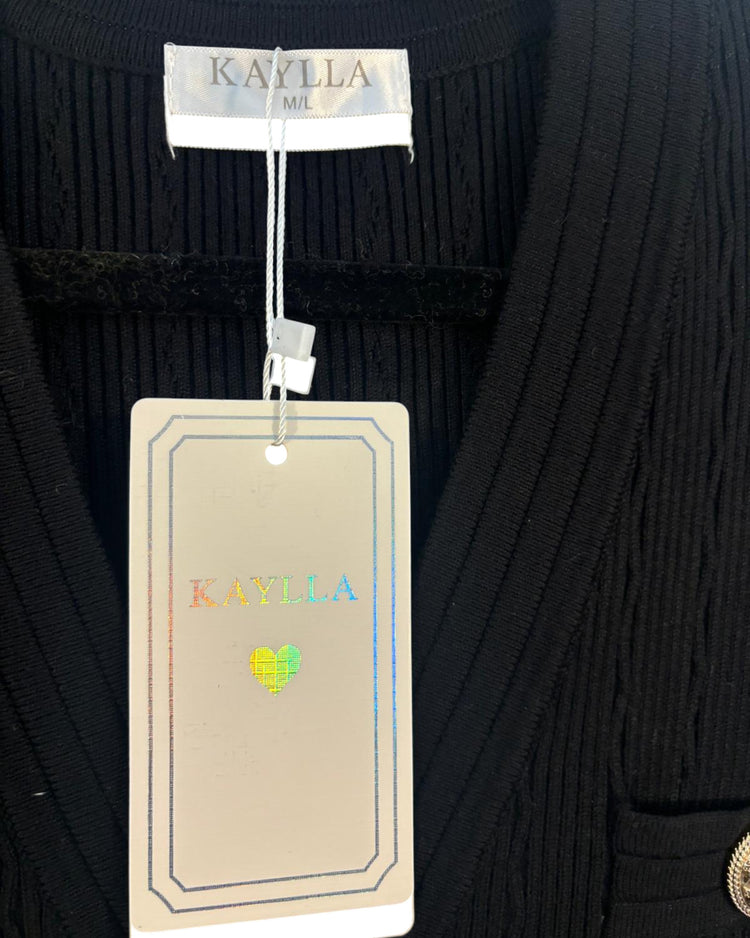 Robe boutonnée en maille de Kaylla noire – taille M/L – seconde main femme – photo 4