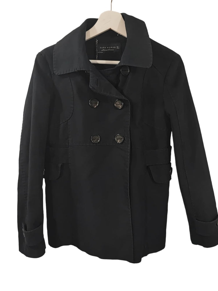 Manteau trench Zara bleu marine – taille S – seconde main femme – photo 3