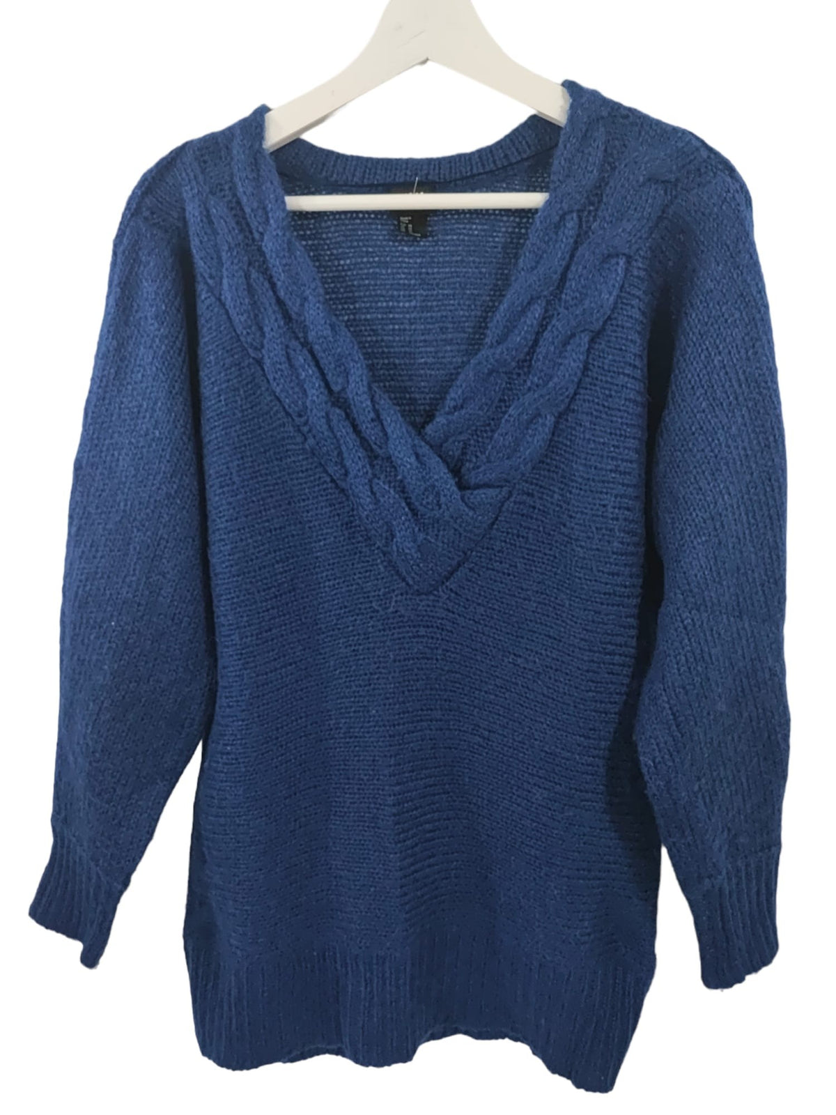 Pull façon brodé H&M bleu marine – taille XS/S – seconde main femme – photo 2