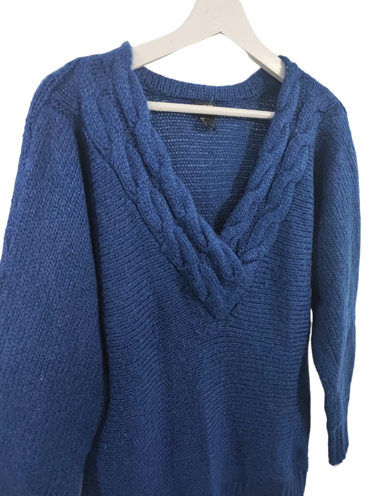Pull façon brodé H&M bleu marine – taille XS/S – seconde main femme – photo 3
