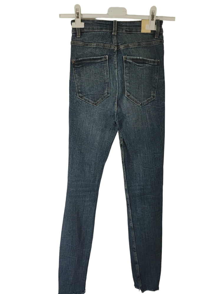 Jean Zara bleu et rouge – taille 34 – seconde main femme – photo 2