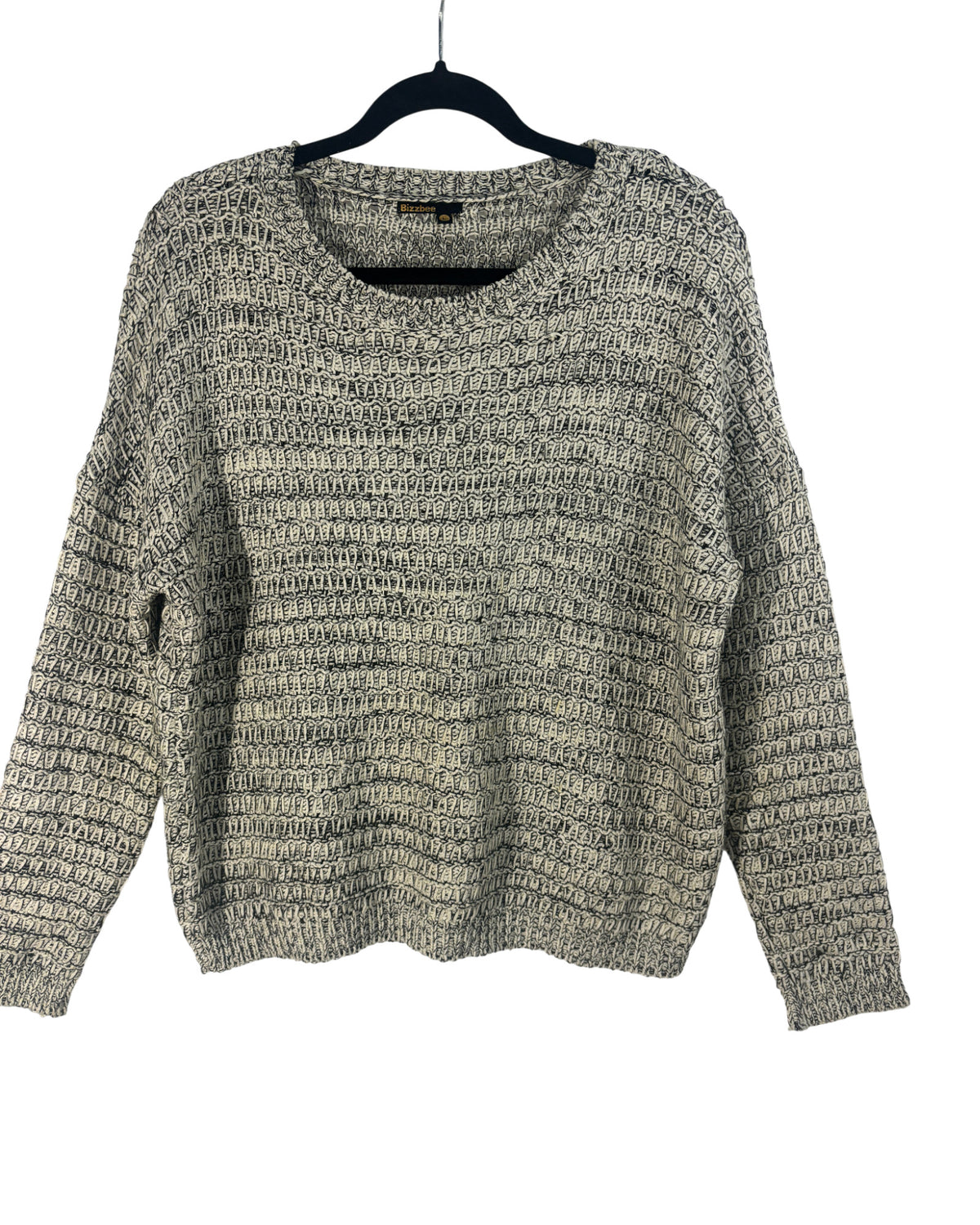 Pull confort Bizzbee noir et blanc – taille L/M – seconde main femme – photo 3