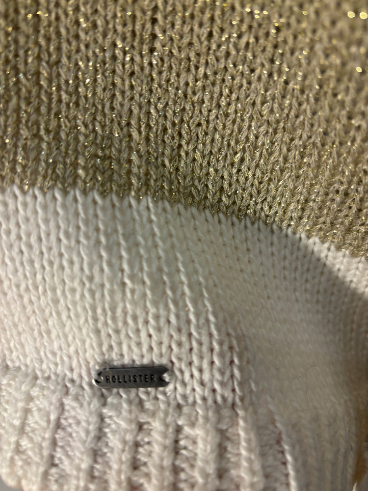 Pull Hollister beige et pailleté – taille M – seconde main femme – photo 4