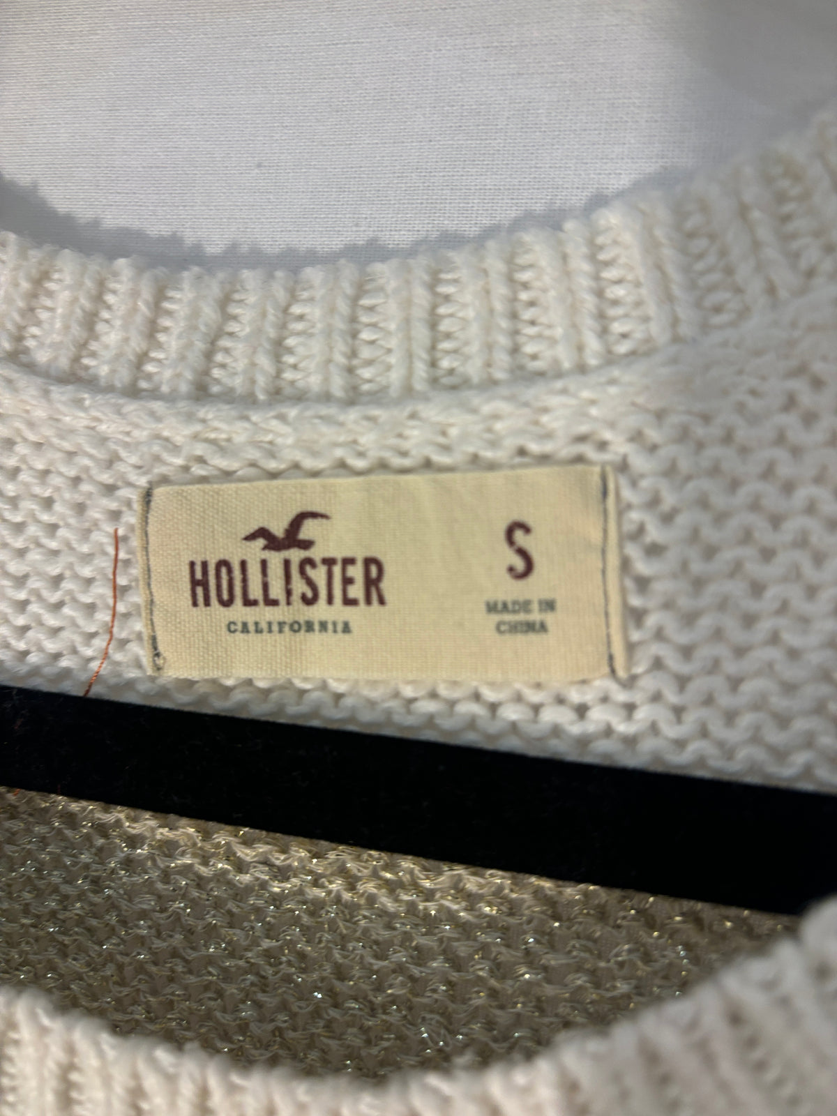 Pull Hollister beige et pailleté – taille M – seconde main femme – photo 7