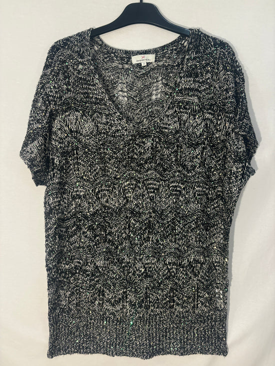 Pull Pailleté Jacqueline Riu XL noir et blanc – taille XL – seconde main femme – photo 2