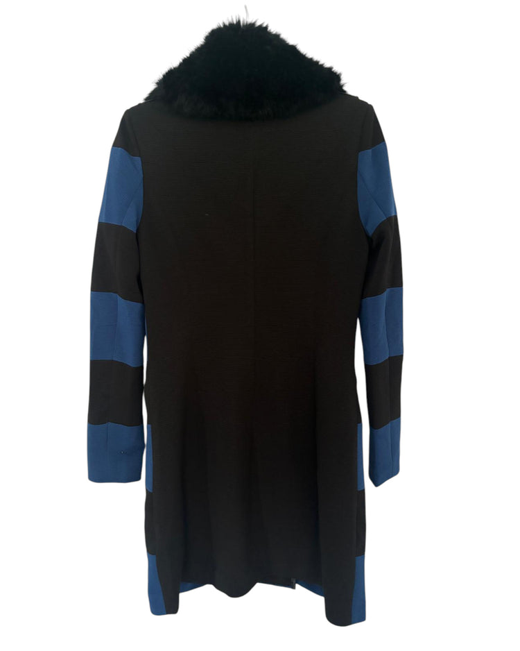 Manteau long Nua&Nua noir et bleu – taille 38 – seconde main femme – photo 4