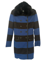 Manteau long Nua&Nua noir et bleu – taille 38 – seconde main femme – photo 2