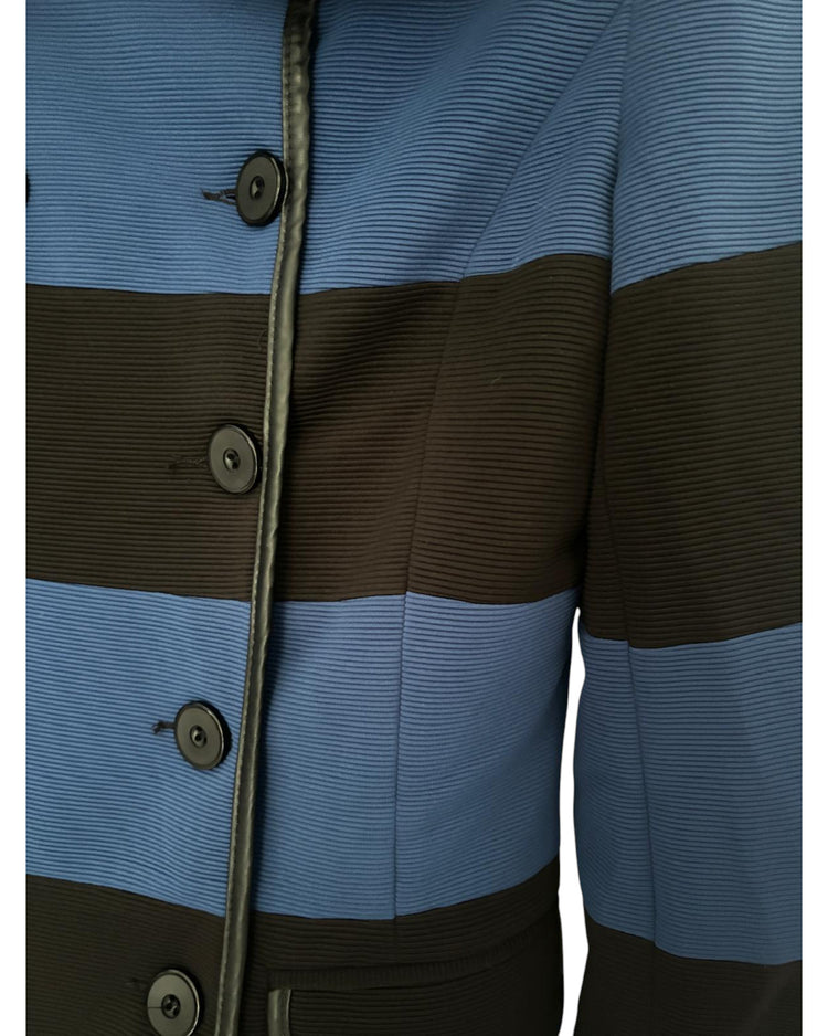 Manteau long Nua&Nua noir et bleu – taille 38 – seconde main femme – photo 3