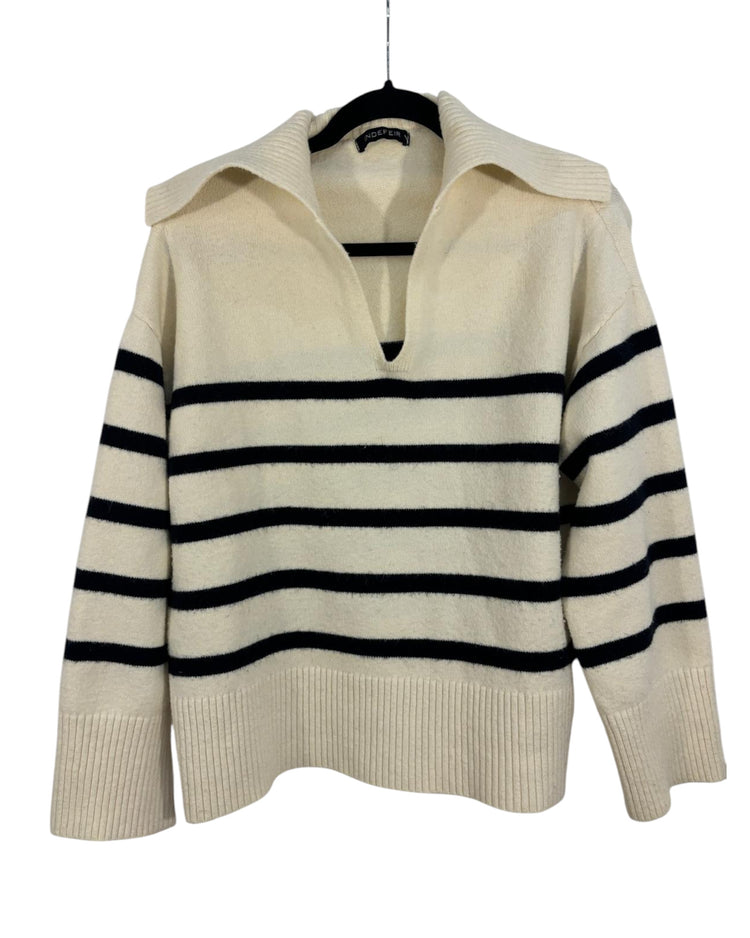 Pull Indefeir noir et blanc – taille L/M – seconde main femme – photo 3