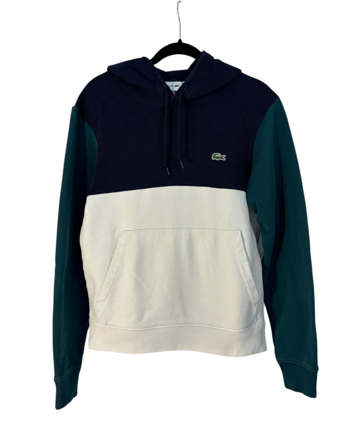 Sweat Lacoste bleu et blanc – taille XS – seconde main femme – photo 2
