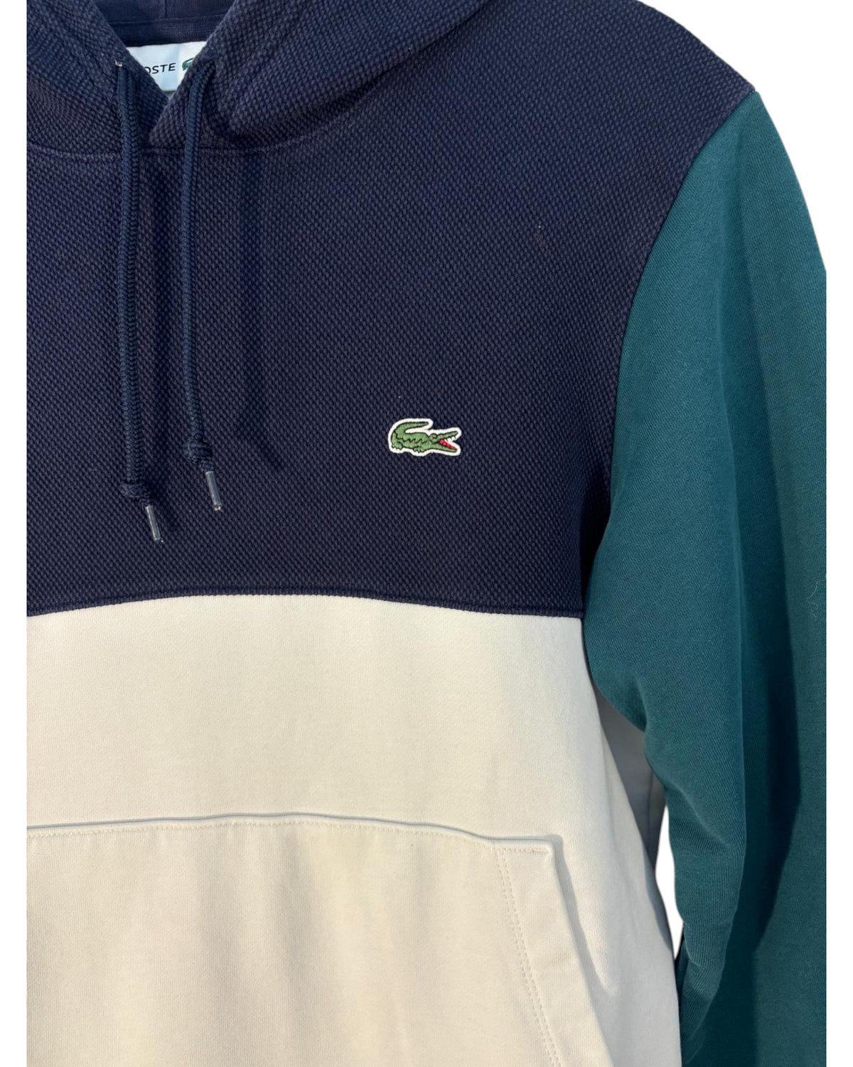 Sweat Lacoste bleu et blanc – taille XS – seconde main femme – photo 5