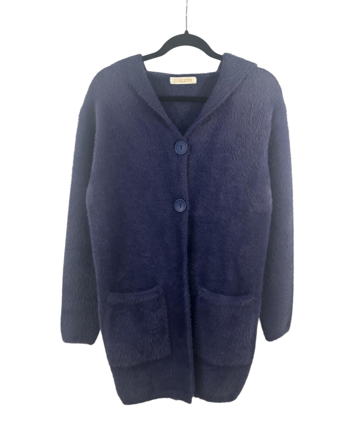 Cardigan Hiver CC Collection bleue et marine – taille S/M/L – seconde main femme – photo 3
