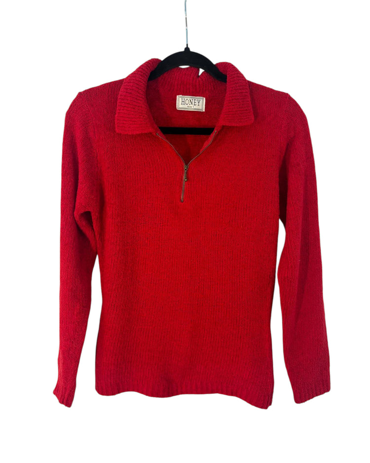 Pull léger Honey rouge – taille XS – seconde main femme – photo 3