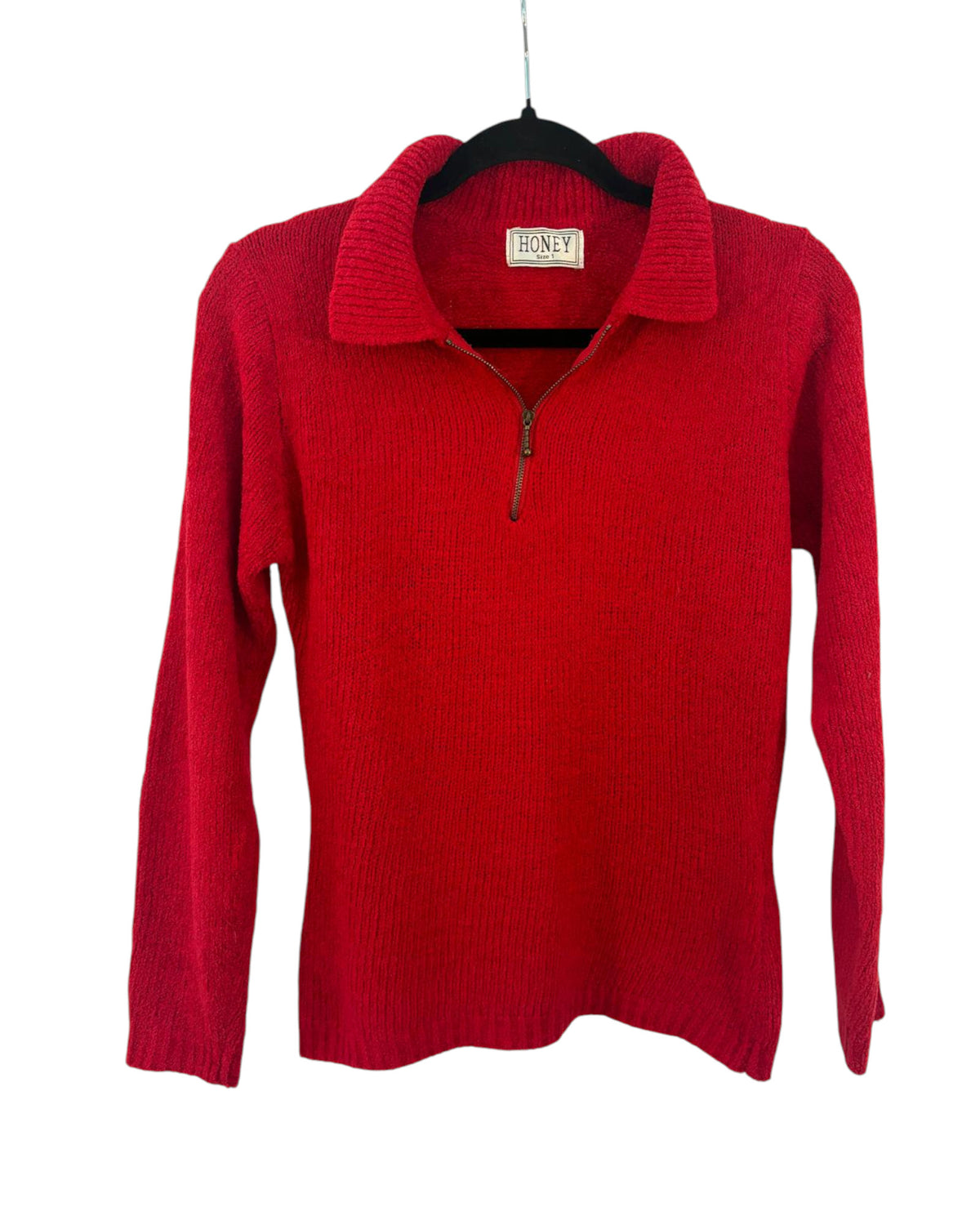 Pull léger Honey rouge – taille XS – seconde main femme – photo 2