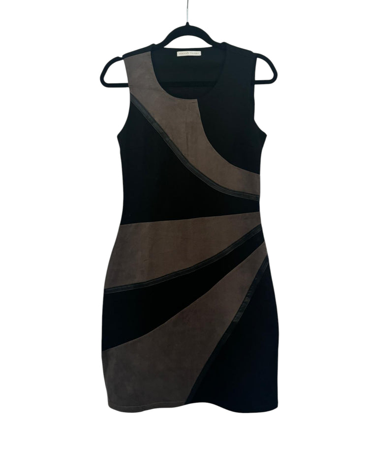 Robe chasuble de Armand Thierry noir et marron – taille 34 – seconde main femme – photo 3