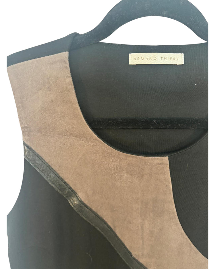 Robe chasuble de Armand Thierry noir et marron – taille 34 – seconde main femme – photo 2