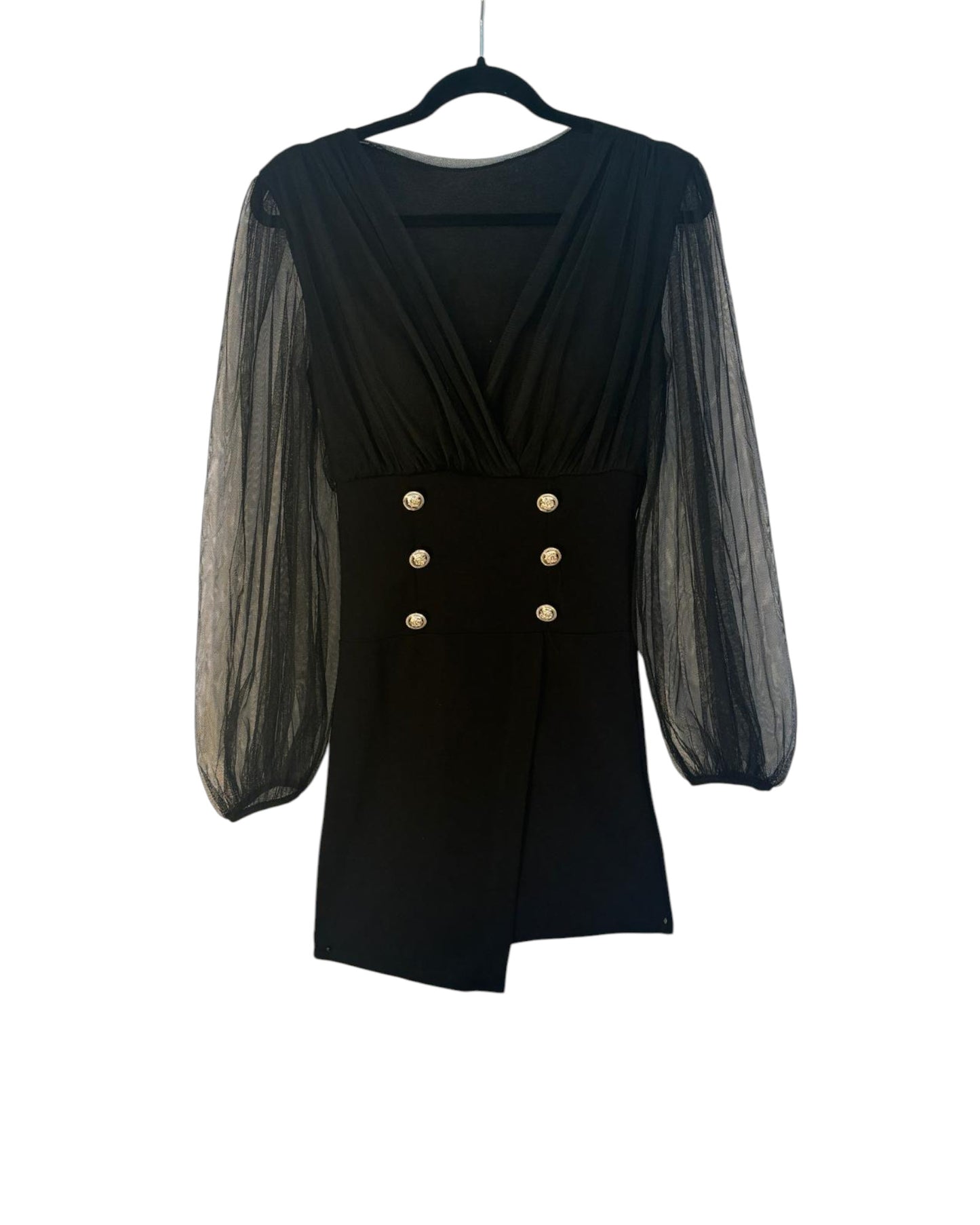 Robe blazer soirée avec boutons or