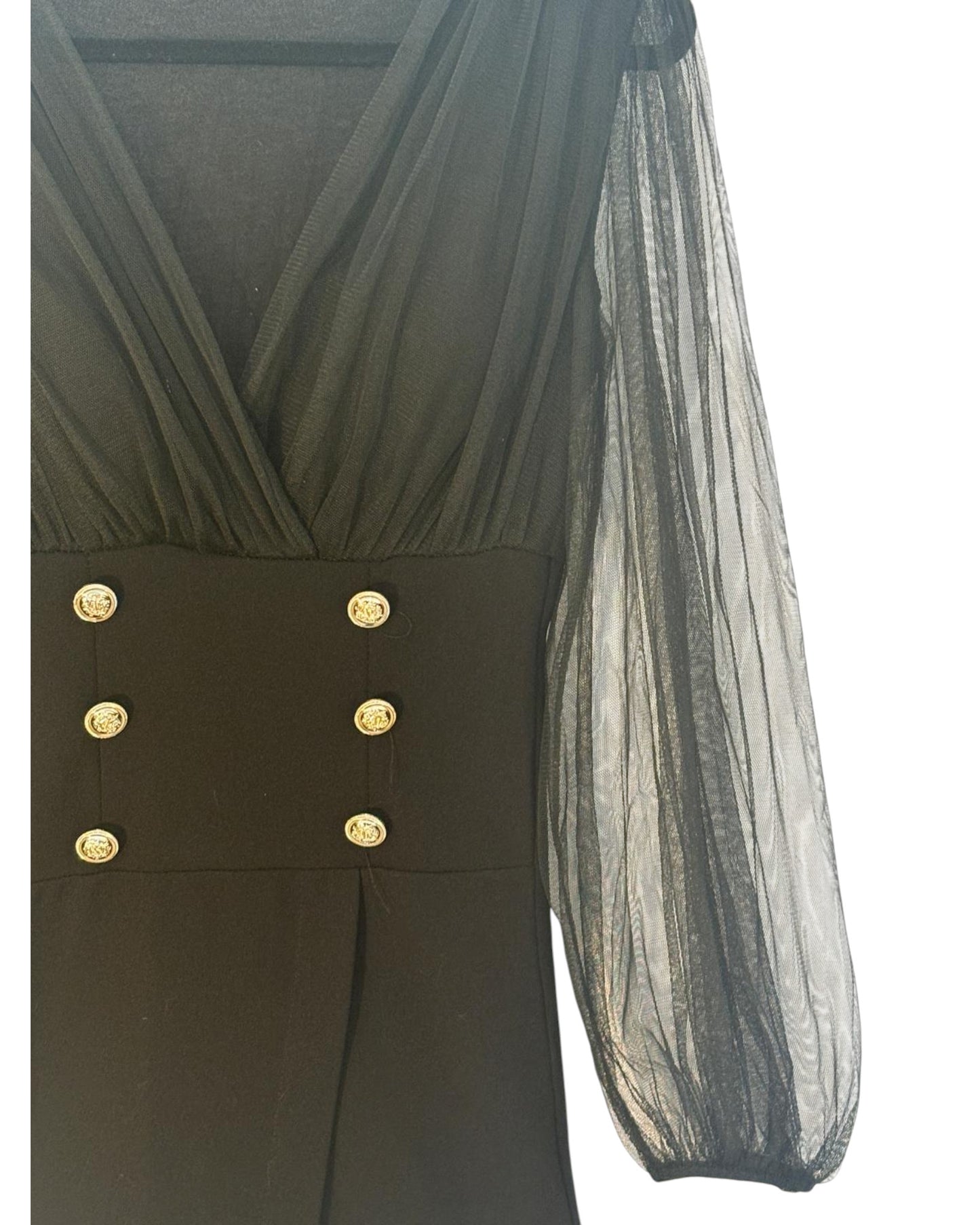 Robe blazer soirée avec boutons or