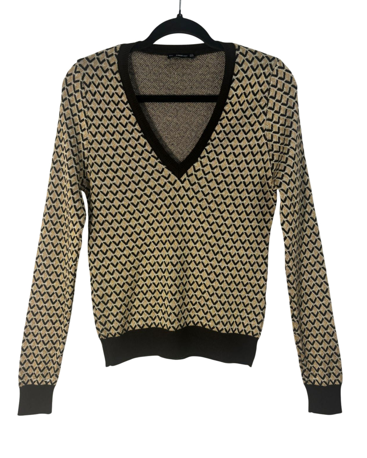 Pull zara beige et marron – taille S – seconde main femme – photo 3