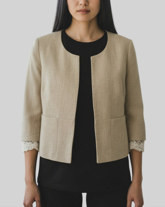 Blazer indigo en lin marque Caroll