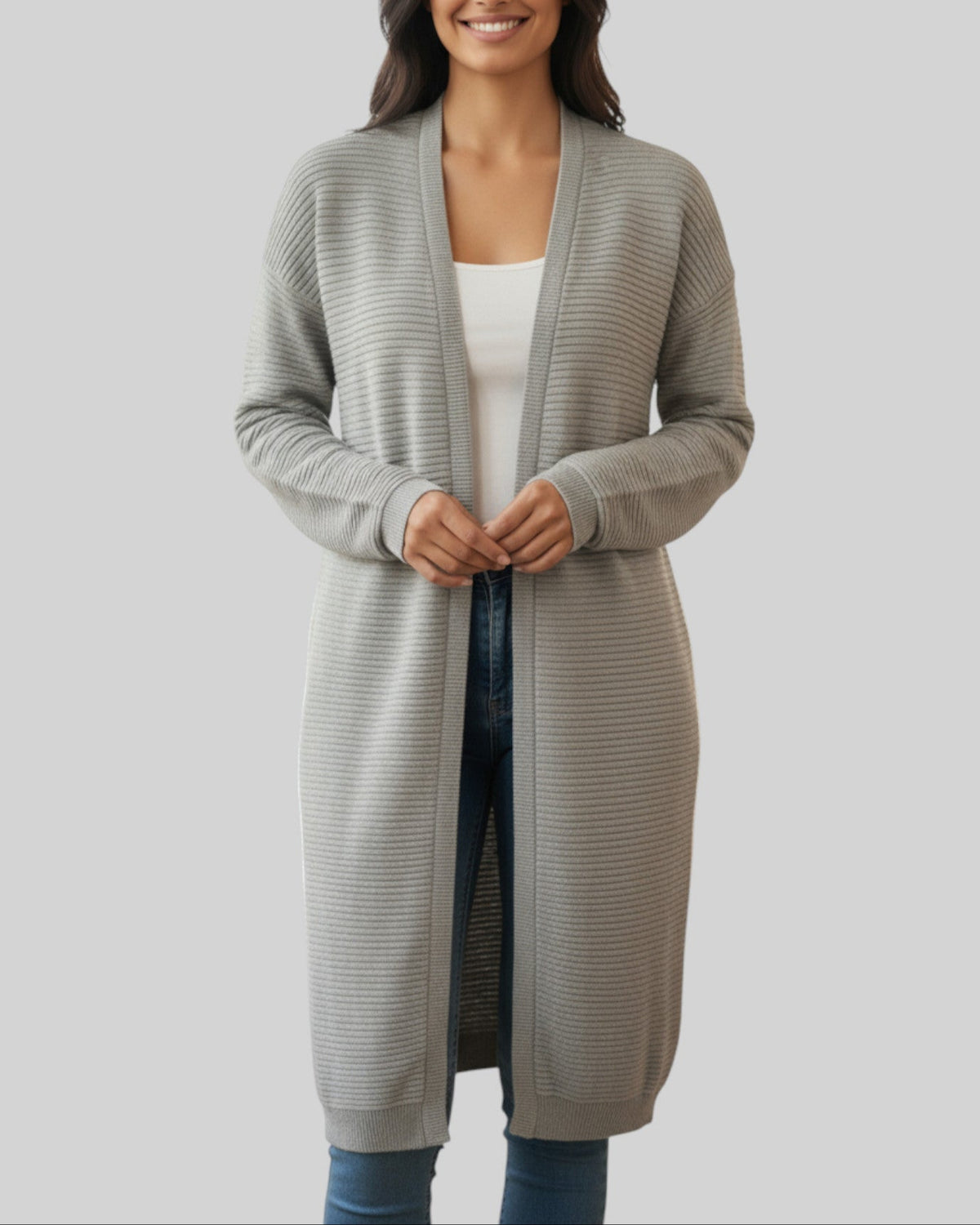 Cardigan long Esmara grise – taille 36 – seconde main femme