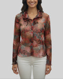 Chemise rouge vintage transparente