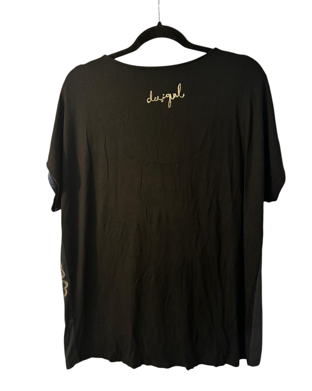 Haut Desigual noir et bleu – taille L/M – seconde main femme – photo 5