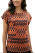 Haut Sandro orange et noir – taille S – seconde main femme