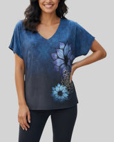 Haut Desigual noir et bleu – taille L/M – seconde main femme