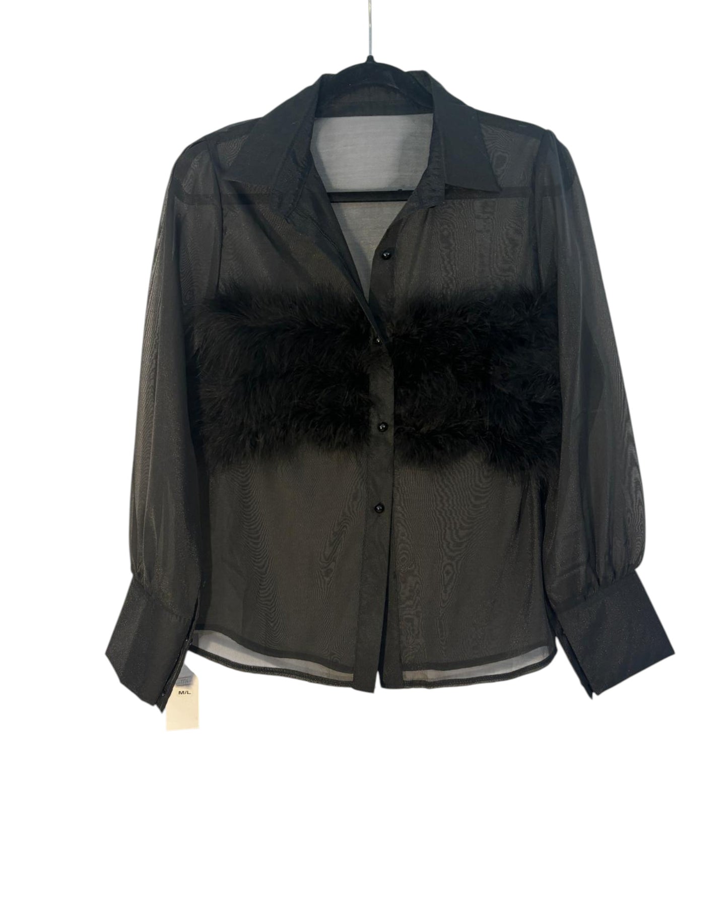 Chemise transparente à plume