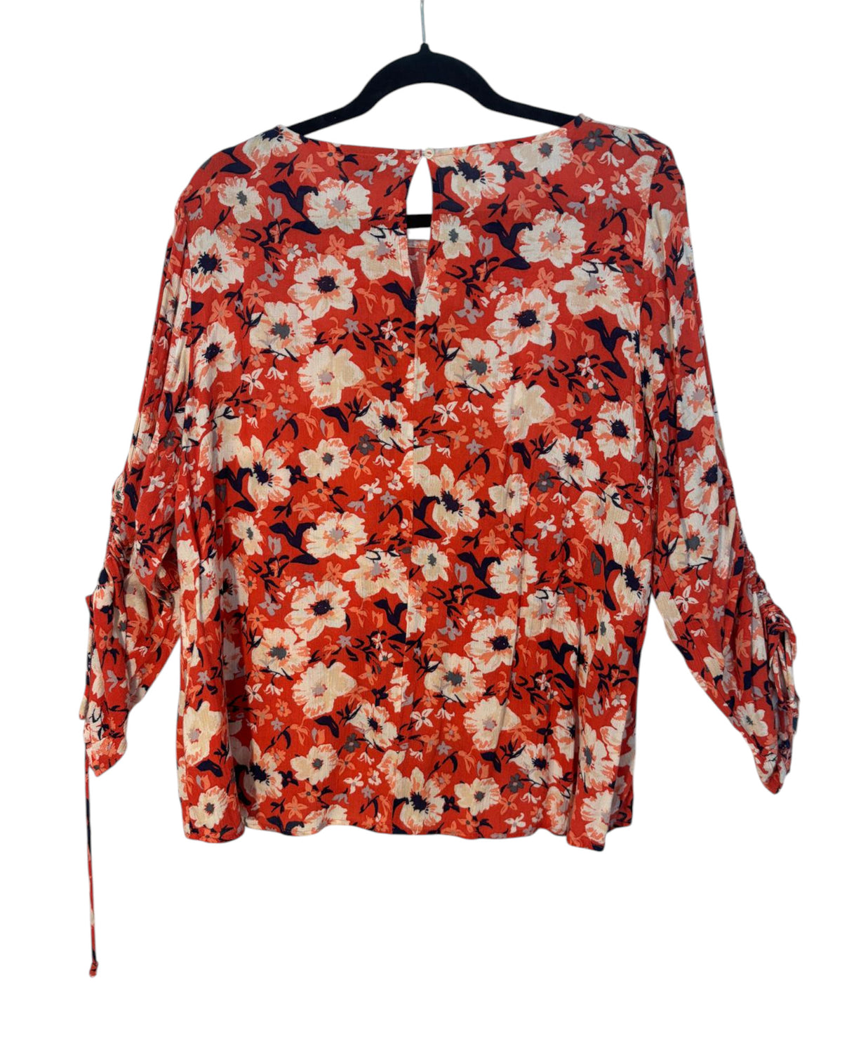 Chemise fleurie rouge – taille 38/40 – seconde main femme – photo 3