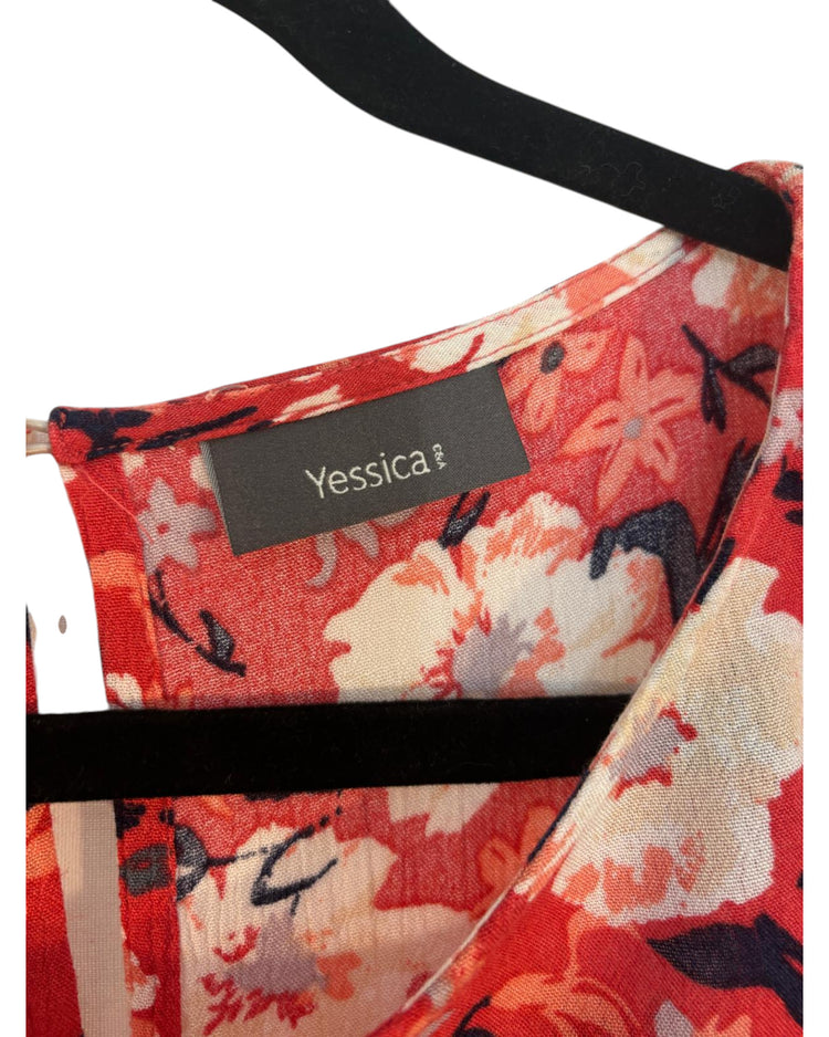 Chemise fleurie rouge – taille 38/40 – seconde main femme – photo 4
