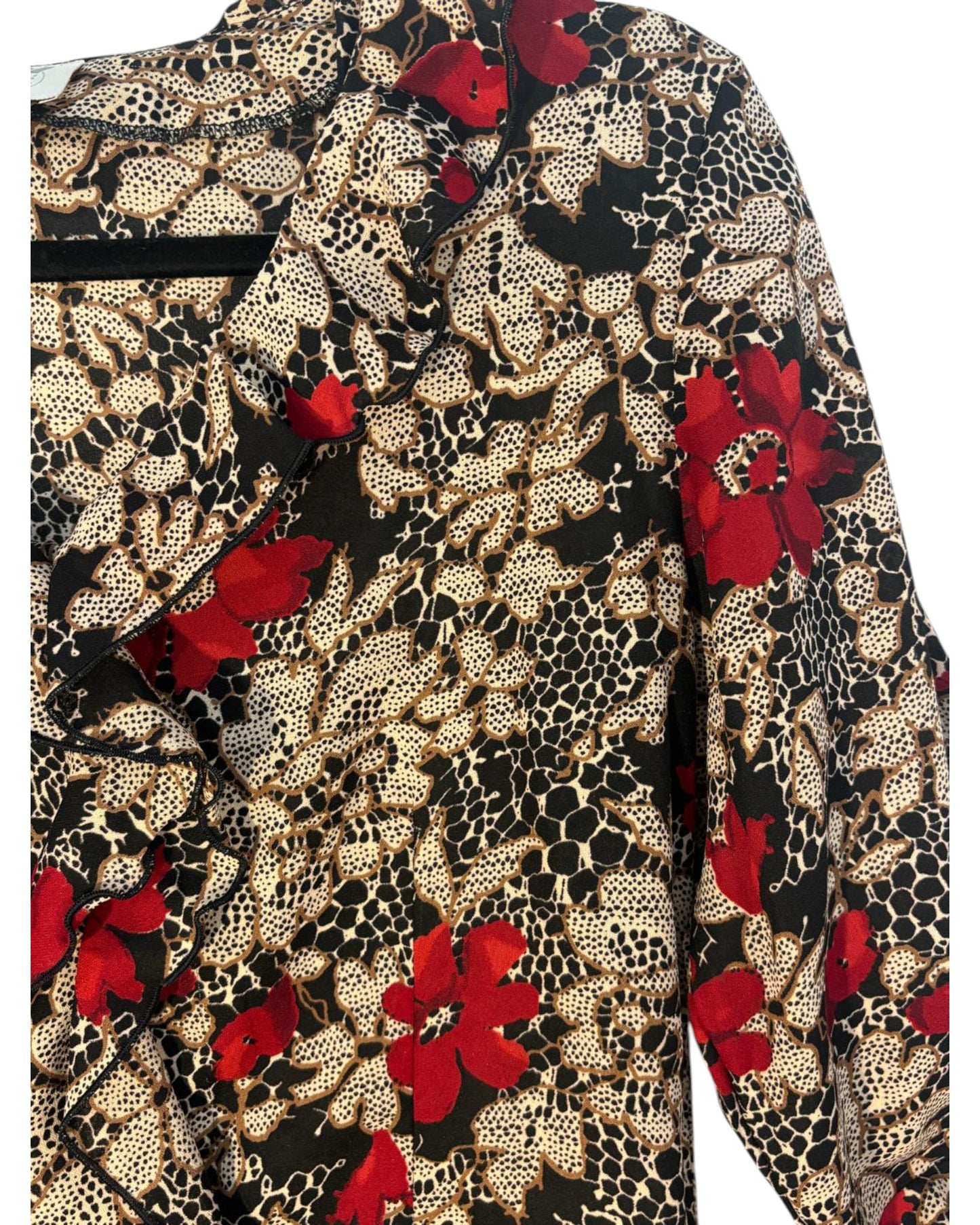 Chemise fleurie Blanche Porte