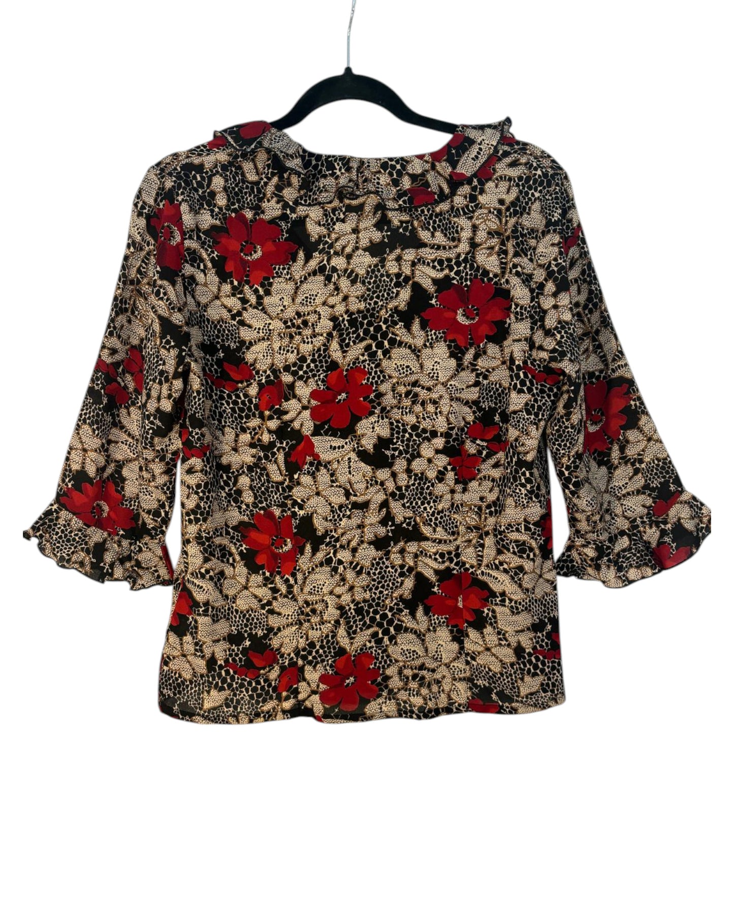 Chemise fleurie Blanche Porte