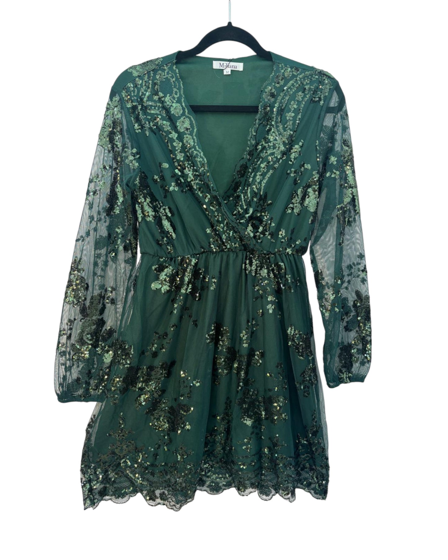 Robe manches transparentes avec sequins Miliana