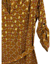 Robe fluide Flammant rose marron et doré – taille S – seconde main femme – photo 2