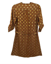 Robe fluide Flammant rose marron et doré – taille S – seconde main femme – photo 4