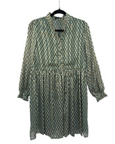 Robe courte imprimée Papillonne vert – taille S – seconde main femme – photo 3