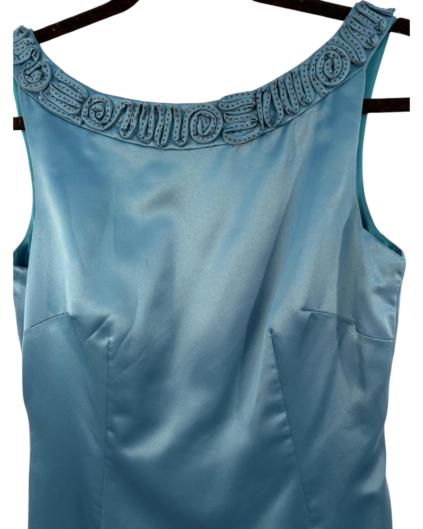 Robe satinée bleue marque Manoukian
