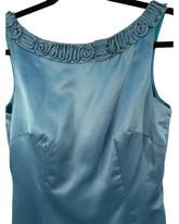 Robe satinée bleue Manoukian – taille S – seconde main femme – photo 4