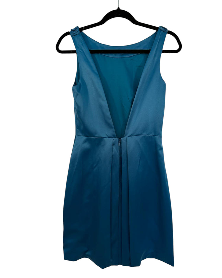 Robe satinée bleue Manoukian – taille S – seconde main femme – photo 2