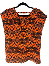Haut Sandro orange et noir – taille S – seconde main femme – photo 3