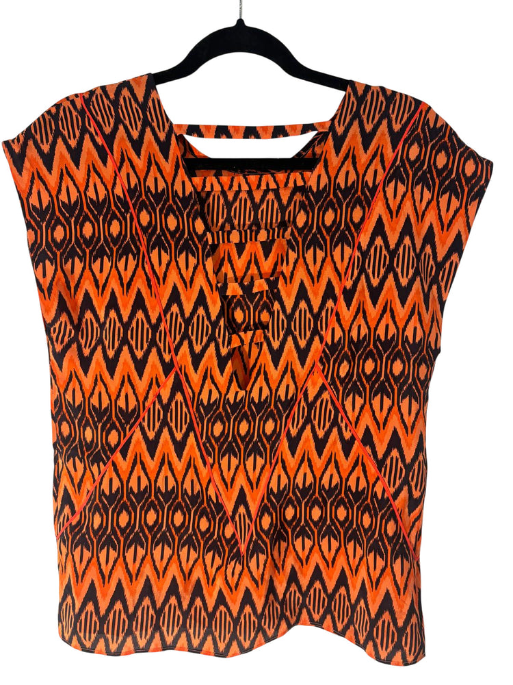 Haut Sandro orange et noir – taille S – seconde main femme – photo 3