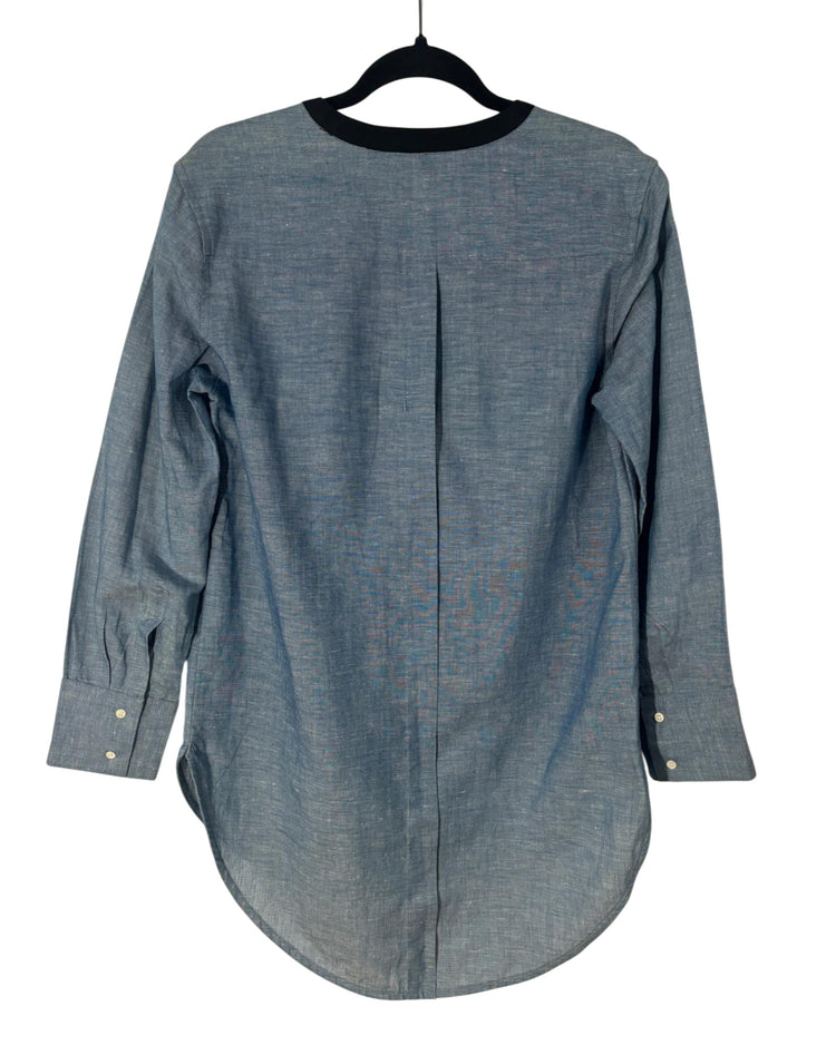 Blouse sandro bleu jean – taille 38/40 – seconde main femme – photo 2