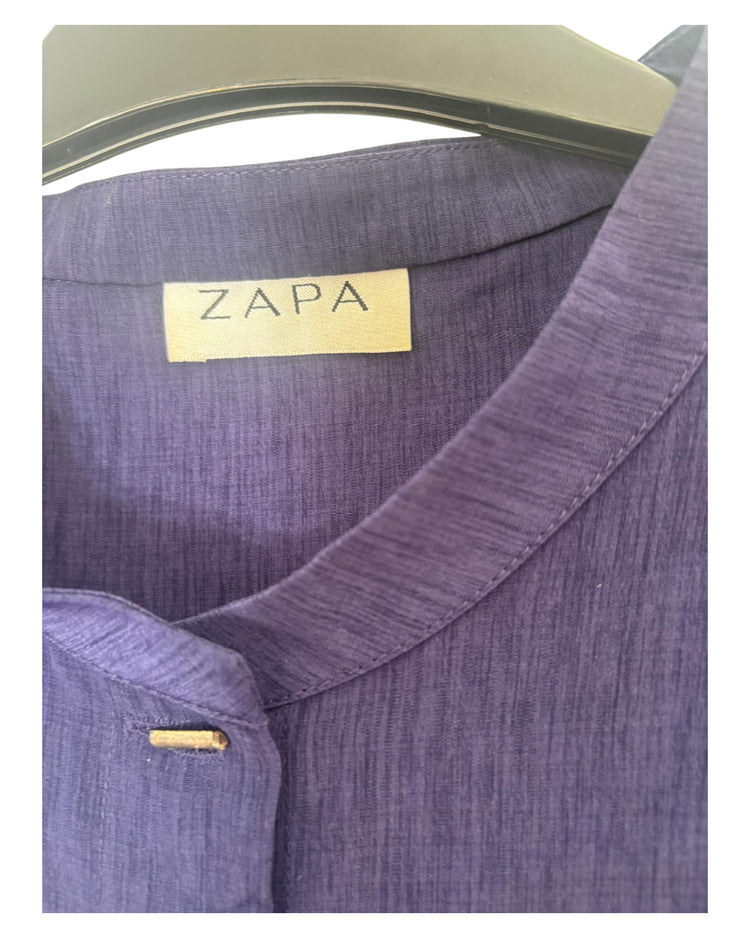Haut Zapa violet et bleu – taille XL/L – seconde main femme – photo 2